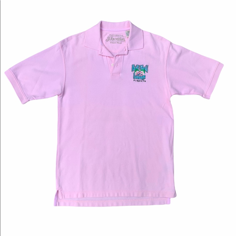 St. Johns Bay Pink Polo Shirt Mens